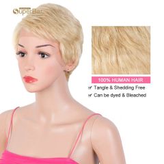 Superbar Blonde Pixie Cut Wigs HD Lace FrontWigs Human Hair Short Straight Boy Cut Wigs for Women