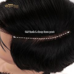 Superbar Human Hair Lace Front Wigs 5.5 inchSide LacePart Wigs Pixie Cut Bob Wig for BlackWomen Natural Color
