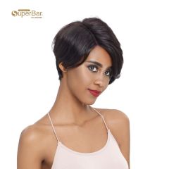 Superbar Human Hair Lace Front Wigs 5.5 inchSide LacePart Wigs Pixie Cut Bob Wig for BlackWomen Natural Color
