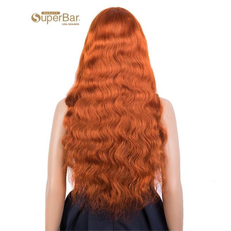 Superbar Hightlight Orange Body Wave HumanHair Wigs with Bangs 100% High-quality Human Hair Wig with Bangs for Black Women Ginger Color