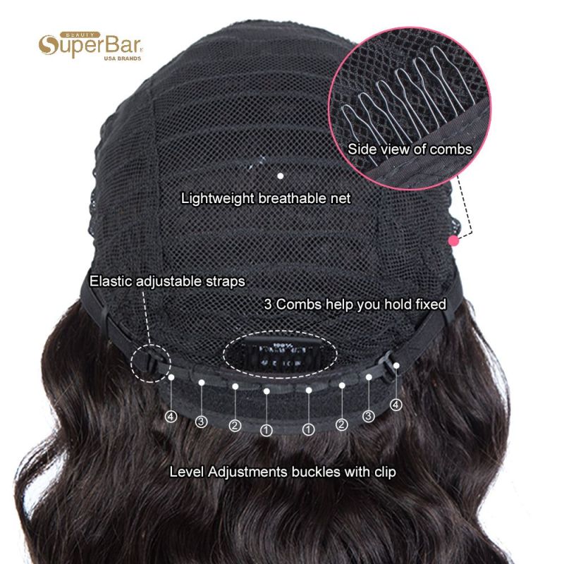 Superbar Hightlight Blue Body Wave HumanHair Wigs with Bangs 100% High-quality Human HairWig with Bangs for Black Women 130% Density