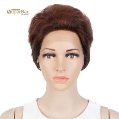 Superbar Human Hair Pixie Cut Wigs Pixie BobWig with Hand-tied Hairline Ombre Brown Color