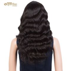Superbar Body Wave Human Hair Wigs with Bangs 100% High-quality Human Hair Wig with Bangsfor Black Women 130% Density Natural Black color