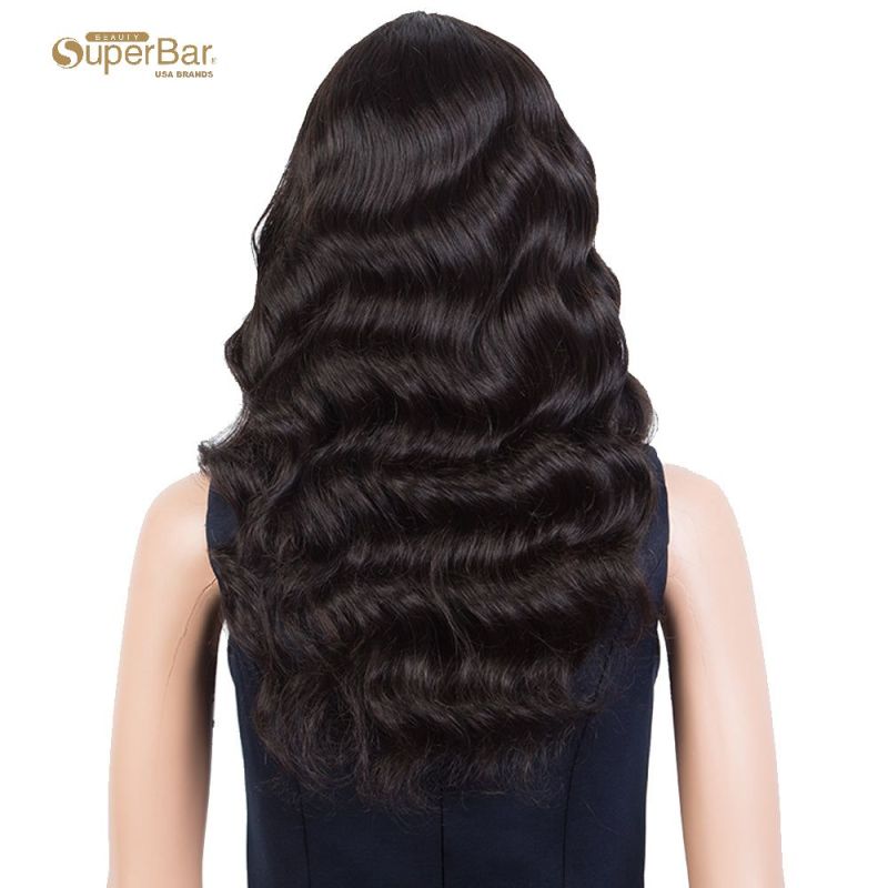 Superbar Body Wave Human Hair Wigs with Bangs 100% High-quality Human Hair Wig with Bangsfor Black Women 130% Density Natural Black color