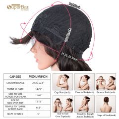 Superbar Body Wave Human Hair Wigs with Bangs 100% High-quality Human Hair Wig with Bangsfor Black Women 130% Density Natural Black color