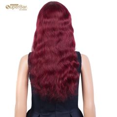 Superbar Hightlight Red Body Wave HumanHair Wigs with Bangs 100% High-quality Human HairWig with Bangs for Black Women 130% Density
