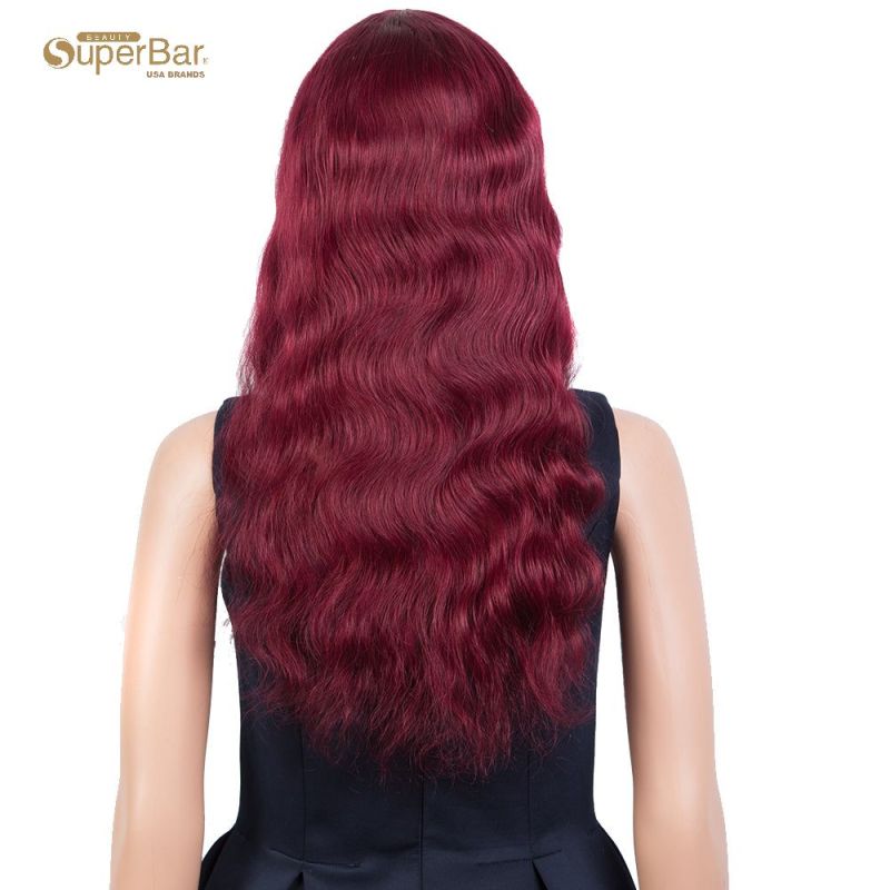 Superbar Hightlight Red Body Wave HumanHair Wigs with Bangs 100% High-quality Human HairWig with Bangs for Black Women 130% Density