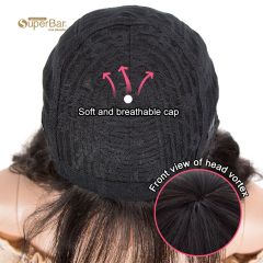 Superbar Human Hair Wig with Bangs NaturalColor Wigs for Women