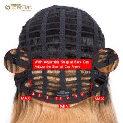 Superbar straight Hair Wigs 130% DensityWigs With Bangs ombre Wig TT1B/27