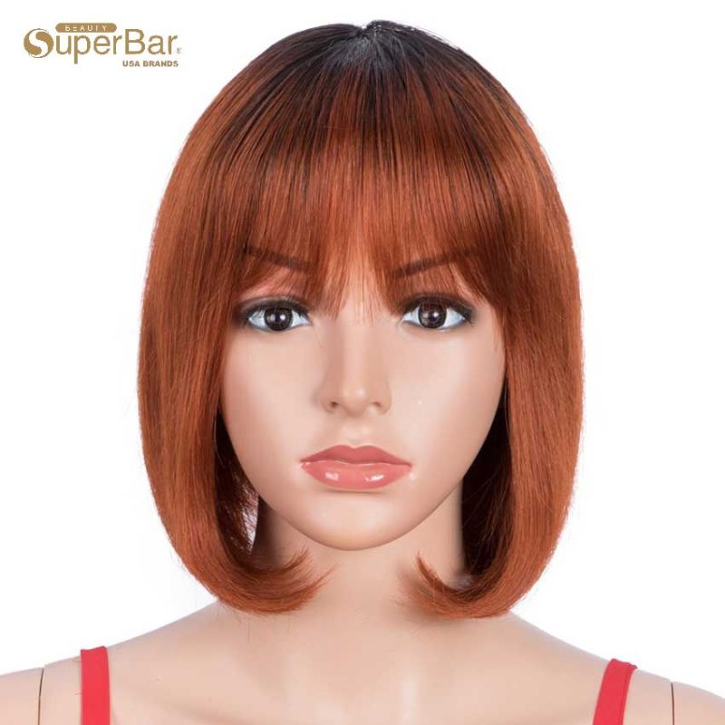 Superbar Straight Hair Bob Wigs TT1B/350Ombre Wigs With Bangs Human Hair