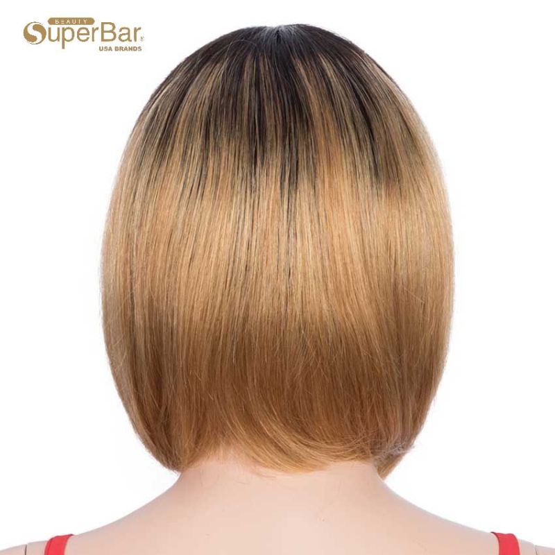 Superbar straight Hair Wigs 130% DensityWigs With Bangs ombre Wig TT1B/27