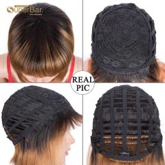 Superbar straight Hair Wigs 130% DensityWigs With Bangs ombre Wig TT1B/27