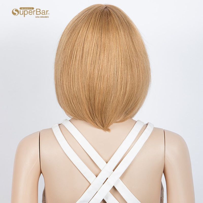 Superbar Straight Bob Wigs With BangsHuman Hair Ombre Colors
