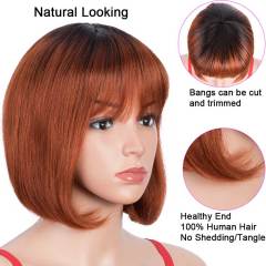 Superbar Straight Hair Bob Wigs TT1B/350Ombre Wigs With Bangs Human Hair