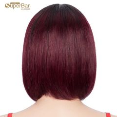 Superbar T1B/99J short Bob Wig straight HairWigs With Bangs