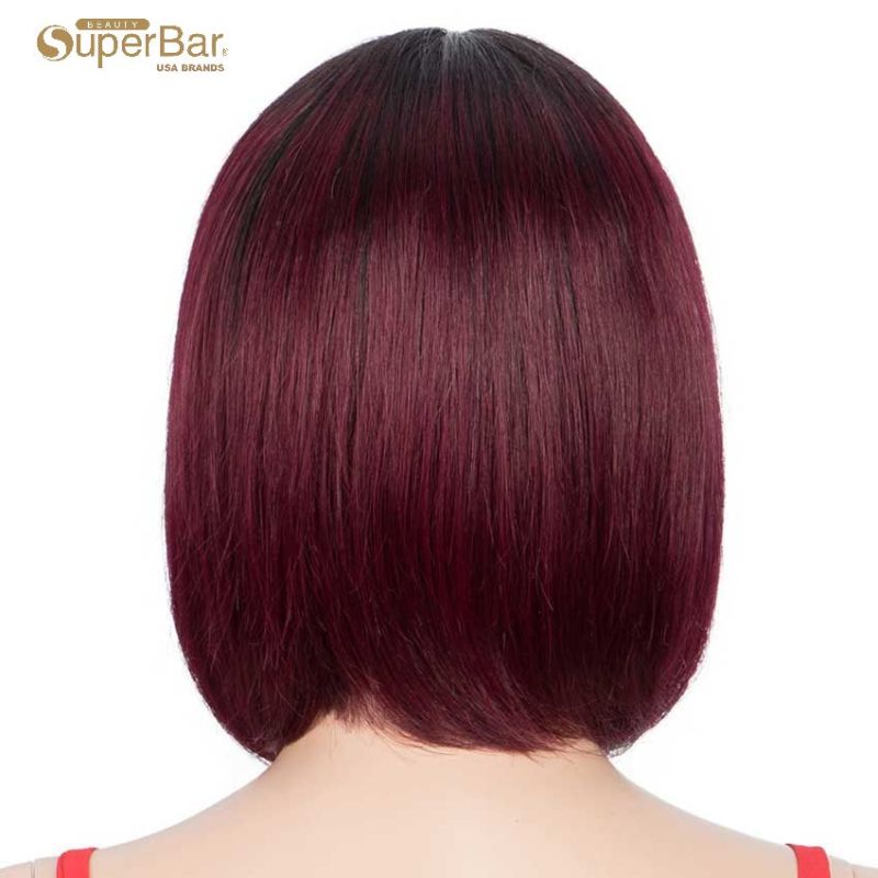 Superbar T1B/99J short Bob Wig straight HairWigs With Bangs