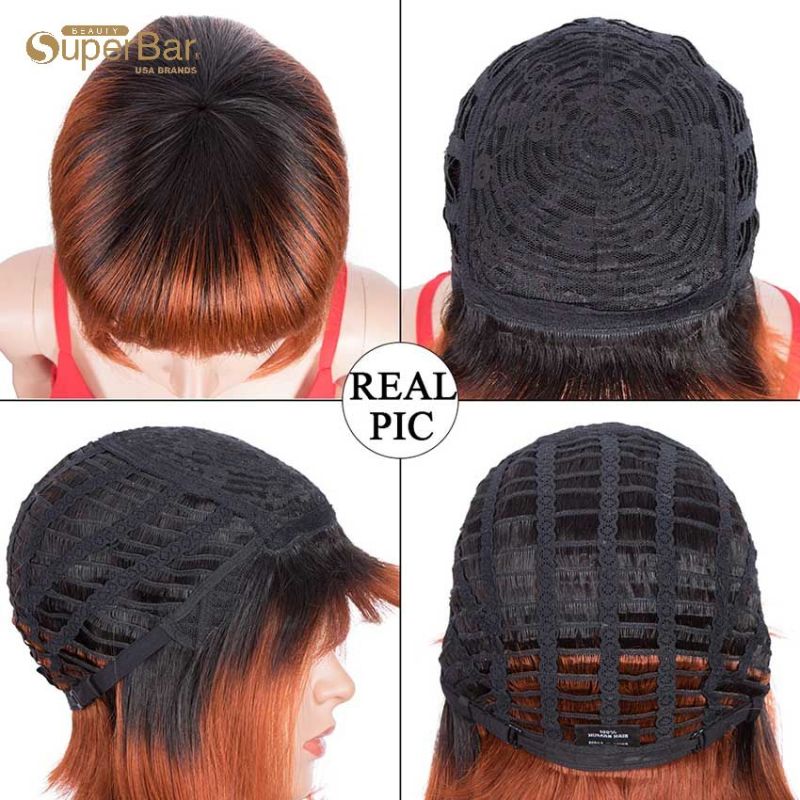 Superbar Straight Hair Bob Wigs TT1B/350Ombre Wigs With Bangs Human Hair