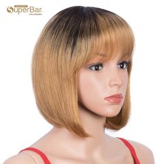 Superbar straight Hair Wigs 130% DensityWigs With Bangs ombre Wig TT1B/27