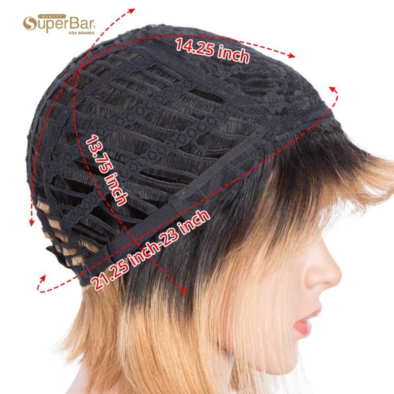 Superbar straight Hair Wigs 130% DensityWigs With Bangs ombre Wig TT1B/27