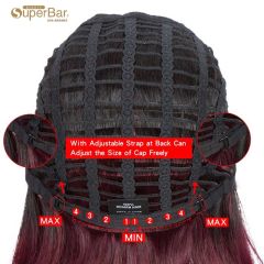 Superbar T1B/99J short Bob Wig straight HairWigs With Bangs