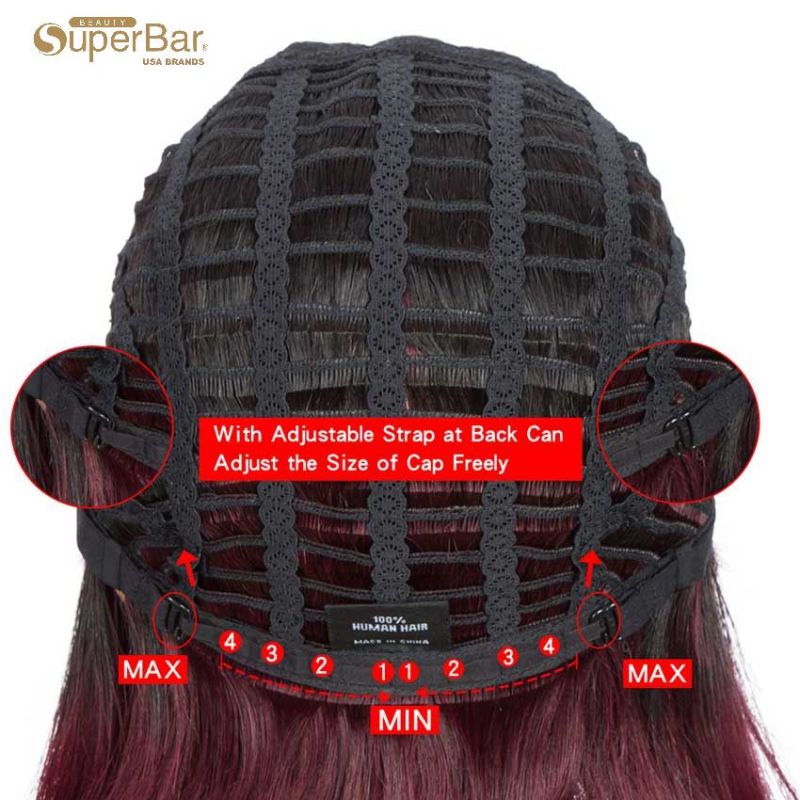 Superbar T1B/99J short Bob Wig straight HairWigs With Bangs
