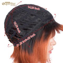 Superbar Straight Hair Bob Wigs TT1B/350Ombre Wigs With Bangs Human Hair