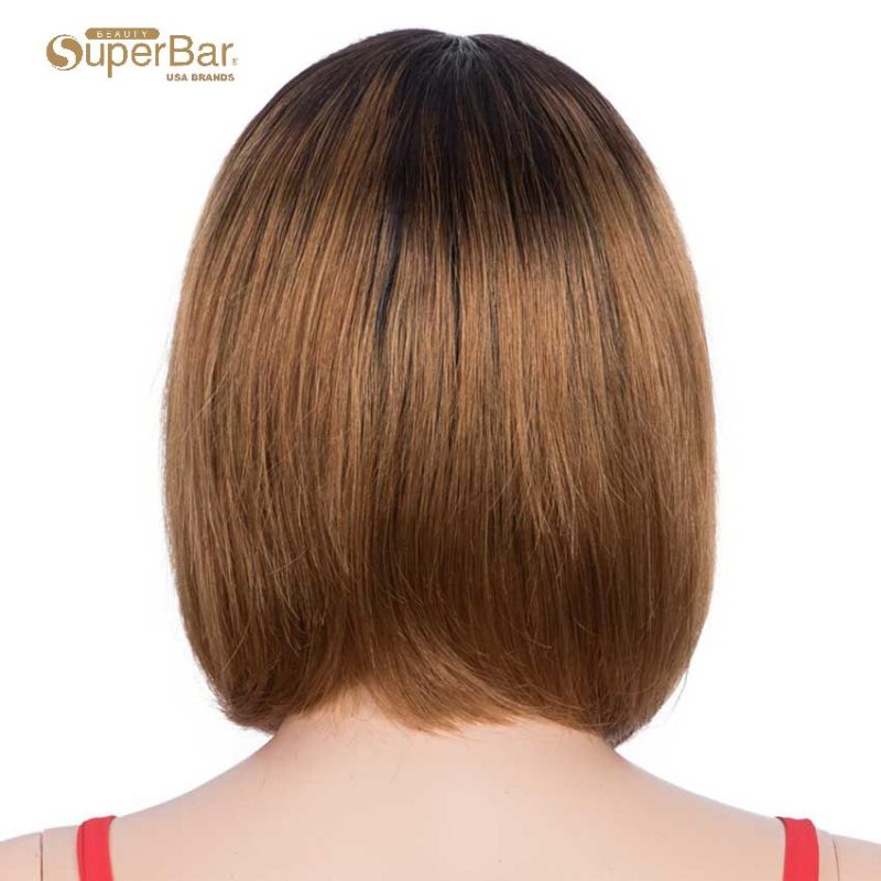 Superbar Ombre Wig Basic Cap Wig T1B/30Straight Wigs With Bangs Human Hair