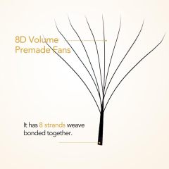 Caramel Color 8D W Shape Premade Fans 0.07 Eyelash Extensions