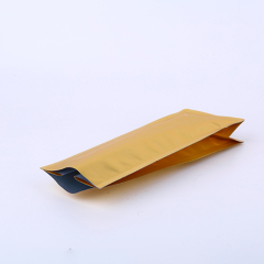 Flat bottom kraft paper coffee bag with valve