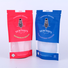 Child resistant custom zipper stand up pouch