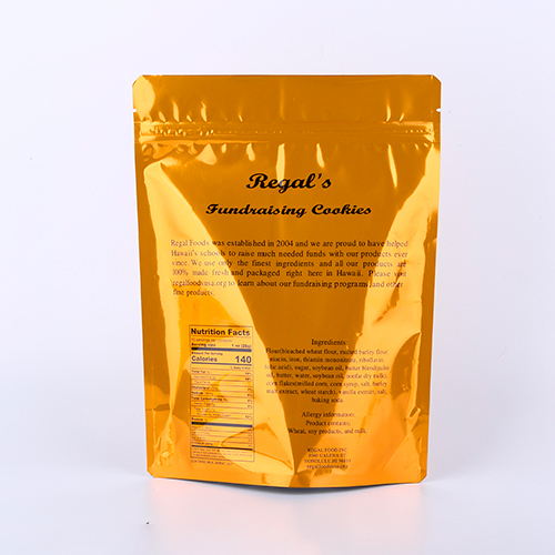 Shiny stand up cookie pouch