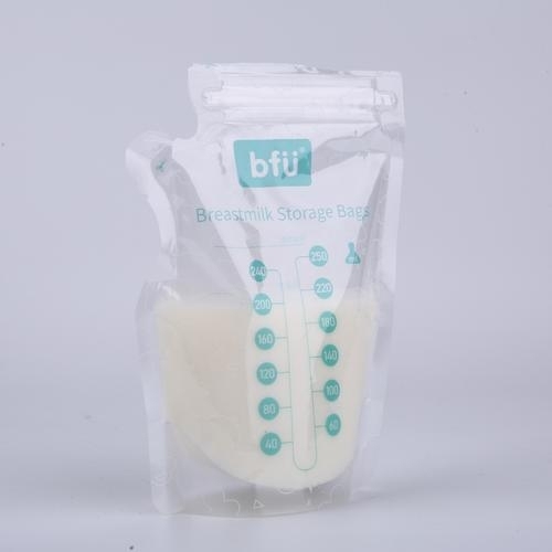 Double zippper 250ML BPA FREE Leak Proof Baby Food Standing Up Pouch Breastmilk