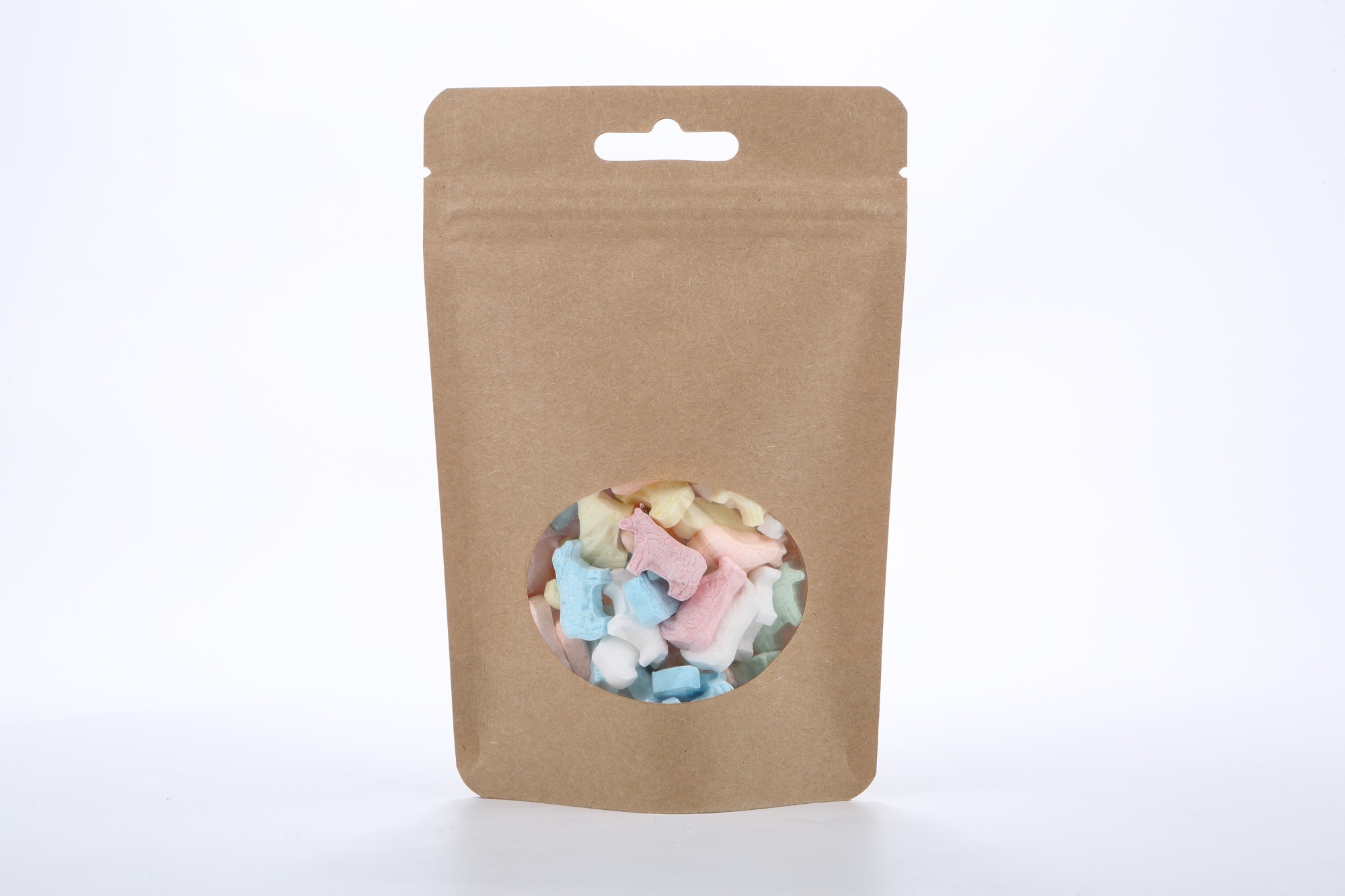 Kraft stand up pouch with oval window