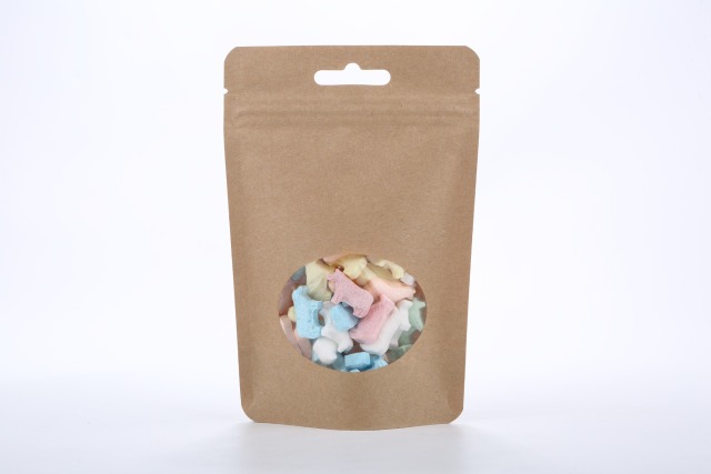 Kraft stand up pouch with oval window