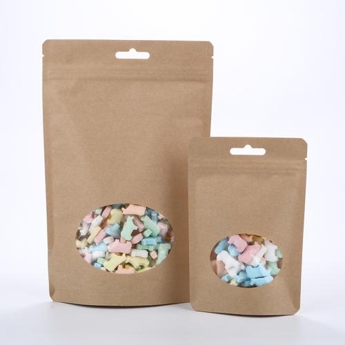Kraft stand up pouch with oval window