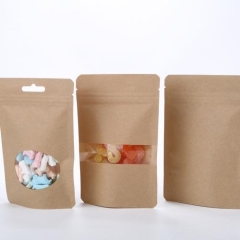 Kraft stand up pouch with rectangular window