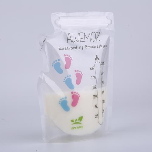 Pre-sterilized Custom Design 250ml 30 Count 9oz Double Zipper Breastmilk Storage Bags