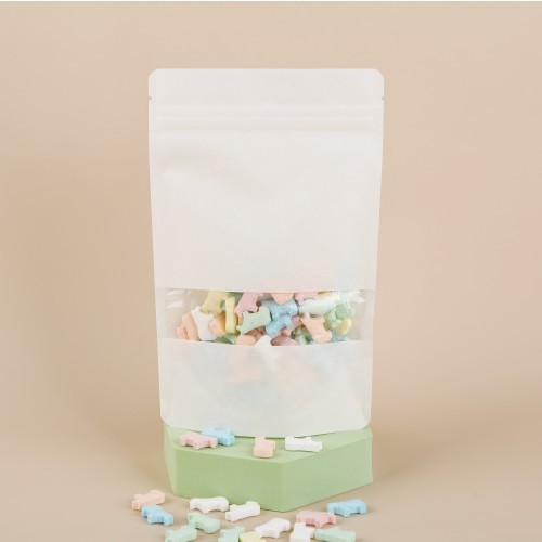 Kraft Stand Up Pouch With Rectangular Window