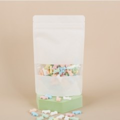 Kraft Stand Up Pouch With Rectangular Window