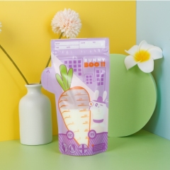 Baby Pre-Sterilized Barrier Pouch Stand Up BPA free Custom Design Double Zipper Plastic Freezing Breast Milk Storage Bags