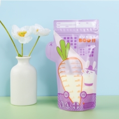 Baby Pre-Sterilized Barrier Pouch Stand Up BPA free Custom Design Double Zipper Plastic Freezing Breast Milk Storage Bags