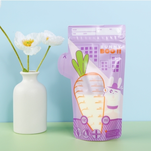 Baby Pre-Sterilized Barrier Pouch Stand Up BPA free Custom Design Double Zipper Plastic Freezing Breast Milk Storage Bags