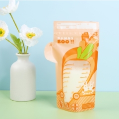 Baby Pre-Sterilized Barrier Pouch Stand Up BPA free Custom Design Double Zipper Plastic Freezing Breast Milk Storage Bags