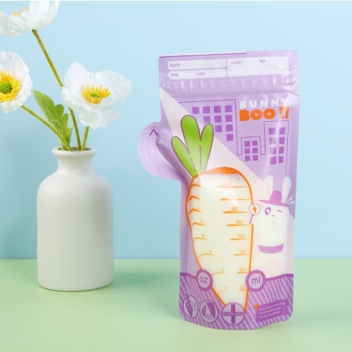 Baby Pre-Sterilized Barrier Pouch Stand Up BPA free Custom Design Double Zipper Plastic Freezing Breast Milk Storage Bags