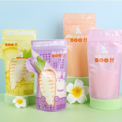 Baby Pre-Sterilized Barrier Pouch Stand Up BPA free Custom Design Double Zipper Plastic Freezing Breast Milk Storage Bags