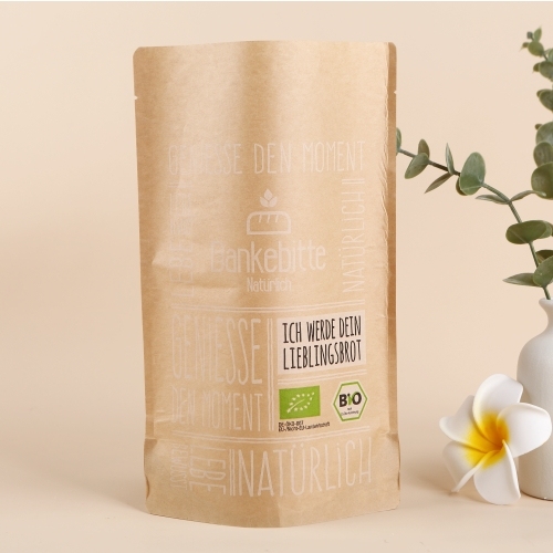 Full biodegradabale kraft compostable stand up pouch