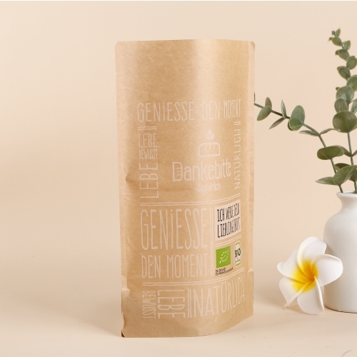Full biodegradabale kraft compostable stand up pouch
