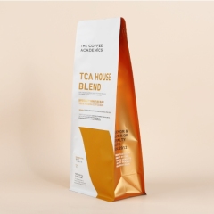 Flat bottom pouch zipper bag aluminum foil coffee bag valve bags custom printed box pouc