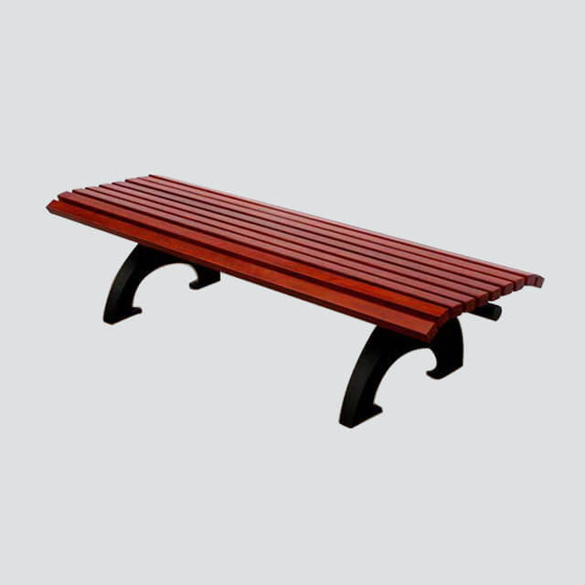 Wood slat bench