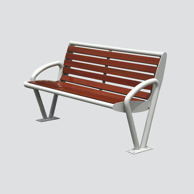 Simple outdoor wood bench